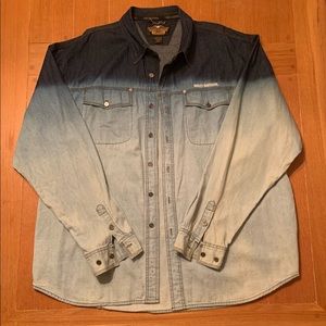 Men’s Two-tone Harley Davidson Denim Shirt XXL